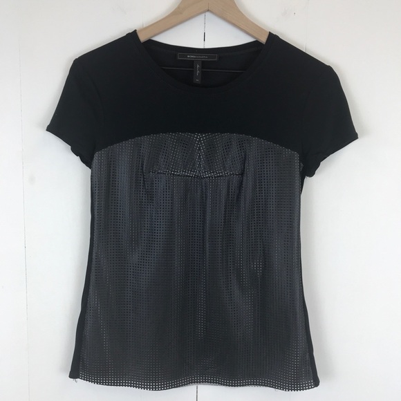 BGBG Hudson perforated Black Short Sleeve top - Picture 2 of 7